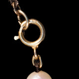 Pearl Necklace Round 5mm 14kt vintage - Rhinestone Rosie