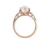 Pearl Solitaire Ring 14kt vintage - Rhinestone Rosie