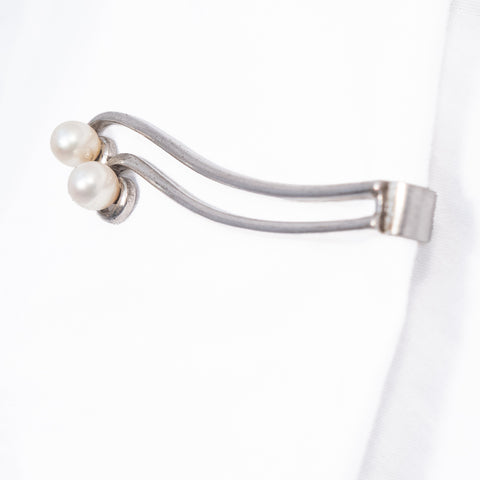 Sterling Silver Pearl Tie Bar by Mikimoto
