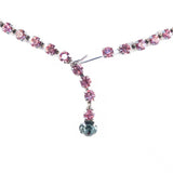 Pink Grey/Blue Rhinestone Necklace vintage - Rhinestone Rosie