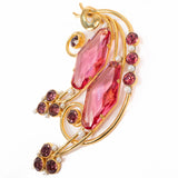 Pink Rhinestone Large Retro Brooch - Rhinestone Rosie