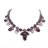 Purple Cabochon Rhinestone Necklace vintage - Rhinestone Rosie
