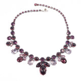 Purple Cabochon Rhinestone Necklace vintage - Rhinestone Rosie