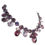 Purple Cabochon Rhinestone Necklace vintage - Rhinestone Rosie