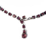 Purple Cabochon Rhinestone Necklace vintage - Rhinestone Rosie