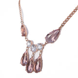 Lavender Rhinestone Open Back Necklace vintage - Rhinestone Rosie