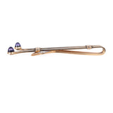 Krementz Tie Clip Purple Cabochons vintage - Rhinestone Rosie