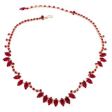 Red Rhinestone Necklace by Denbe vintage - Rhinestone Rosie