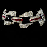 Red Rhinestone Sterling Silver Bracelet Deco Bracelet vintage - Rhinestone Rosie