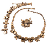 Regency Jewels Brown Pearl Bracelet Brooch Necklace Set vintage - Rhinestone Rosie