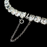 Eisenberg Script E Rhinestone Choker Necklace with Dangles 1940s vintage - Rhinestone Rosie