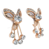 Rhinestone Bow Earrings vintage - Rhinestone Rosie