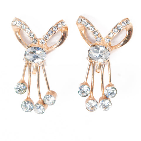 Rhinestone Bow Earrings