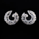 Rhinestone Swirl #29 Earrings vintage - Rhinestone Rosie