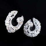 Rhinestone Swirl #29 Earrings vintage - Rhinestone Rosie