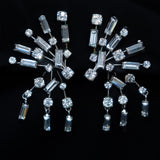 Rhinestone Front and Back Clip Earrings vintage - Rhinestone Rosie