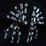 Rhinestone Front and Back Clip Earrings vintage - Rhinestone Rosie
