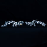 Rhinestone Front and Back Clip Earrings vintage - Rhinestone Rosie