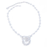 Crystal Glass Open Back Style Necklace - Rhinestone Rosie