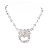 Crystal Glass Open Back Style Necklace - Rhinestone Rosie