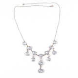 Crystal Glass Open Back Style Necklace Sterling Silver vintage - Rhinestone Rosie