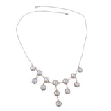 Crystal Glass Open Back Style Necklace Sterling Silver vintage - Rhinestone Rosie