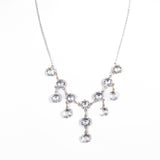 Crystal Glass Open Back Style Necklace Sterling Silver vintage - Rhinestone Rosie