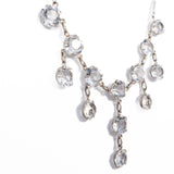 Crystal Glass Open Back Style Necklace Sterling Silver vintage - Rhinestone Rosie