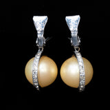 Pearl with Rhinestone Halo Clip Earrings vintage - Rhinestone Rosie