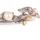Rhinestone Pearl Flower Trembler Brooch vintage - Rhinestone Rosie