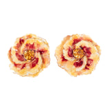 Sandor Enamel Flower Earrings vintage - Rhinestone Rosie