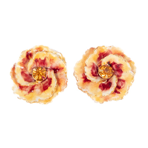 Sandor Enamel Flower Earrings