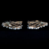 Schreiner White Rhinestone Flower Earrings vintage - Rhinestone Rosie