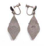 Siam Sterling Niello Dangle Earrings vintage - Rhinestone Rosie