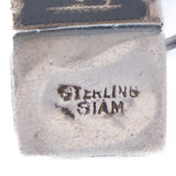 Siam Sterling Niello Rectangular Dangle Earrings vintage - Rhinestone Rosie