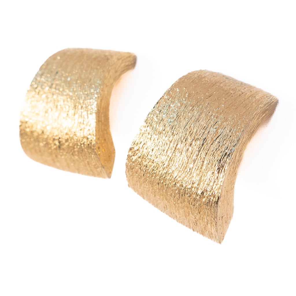 St John Brushed Goldtone Earrings vintage - Rhinestone Rosie