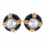 St. John Rivoli Rhinestone Earrings vintage - Rhinestone Rosie