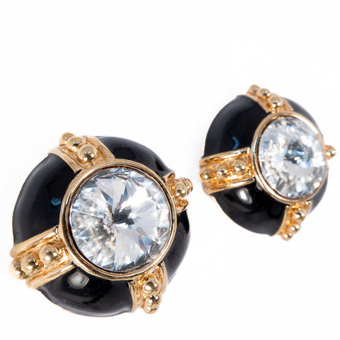 St. John Rhinestone and Enamel Earrings
