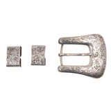 Sterling 950 Engraved Belt Buckle vintage - Rhinestone Rosie