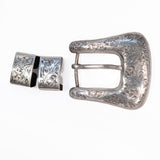 Sterling 950 Engraved Belt Buckle vintage - Rhinestone Rosie