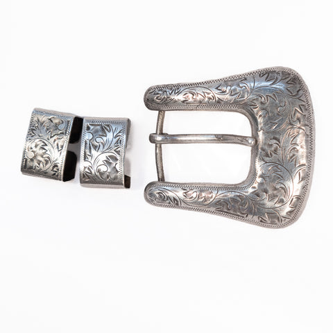 Sterling 950 Engraved Belt Buckle