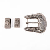 Sterling Floral Belt Buckle Mexico vintage - Rhinestone Rosie