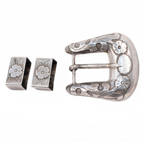 Sterling Floral Belt Buckle Mexico