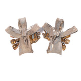 Sterling Filigree Bow Earrings with Rhinestones vintage - Rhinestone Rosie