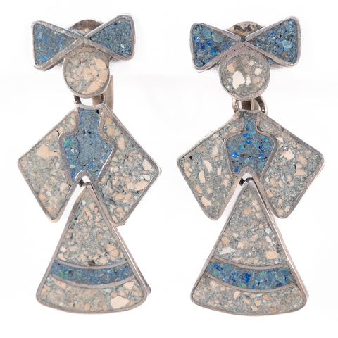 Sterling Dangle Inlay Earrings