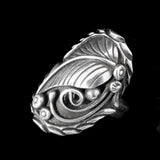 Navajo Sterling Silver Leaf Feather Ring vintage - Rhinestone Rosie