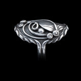 Navajo Sterling Silver Leaf Feather Ring vintage - Rhinestone Rosie