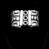 Sterling silver geometric pattern band signed mexico vintage - Rhinestone Rosie