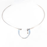 Sterling Silver Modernist Neck Ring Necklace JB vintage - Rhinestone Rosie