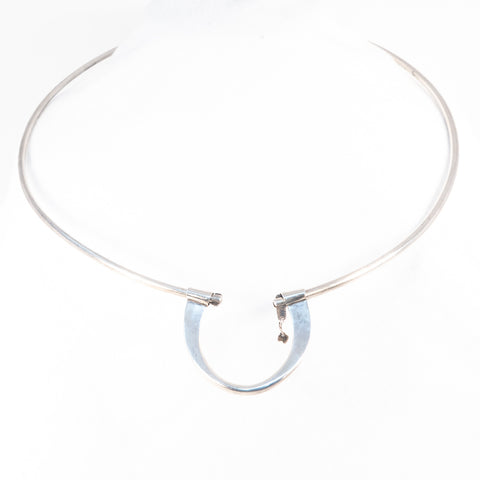 Silver Modernist Neck Ring Necklace
